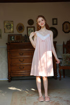 Lace Trimmed Spaghetti Strap Nightgown