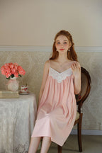 Lace Trimmed Spaghetti Strap Nightdress