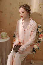 Classic Pajama Set with Delicate Lace