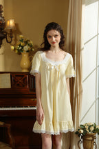 Lace Trimmed Bow Nightgown