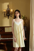 Lace Trimmed Spaghetti Strap Nightgown
