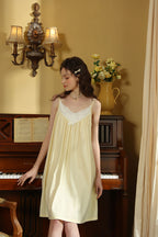 Lace Trimmed Spaghetti Strap Nightgown