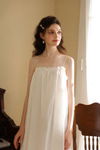 Ethereal Spaghetti Strap Cotton Nightdress
