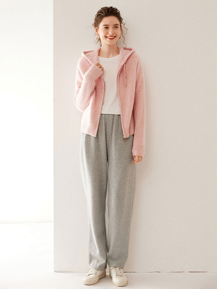 Zip-Up Wool Cashmere Hoodie