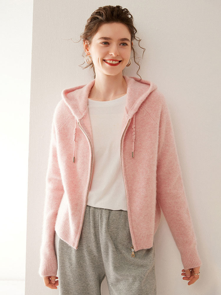 Zip-Up Wool Cashmere Hoodie