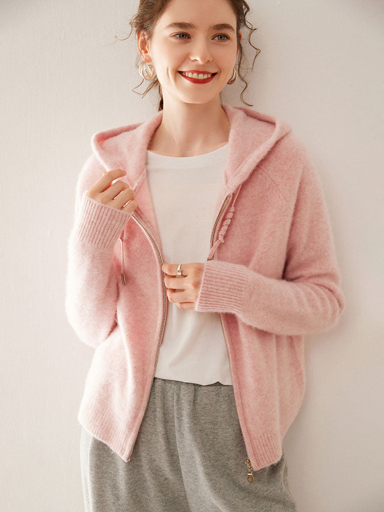 Zip-Up Wool Cashmere Hoodie
