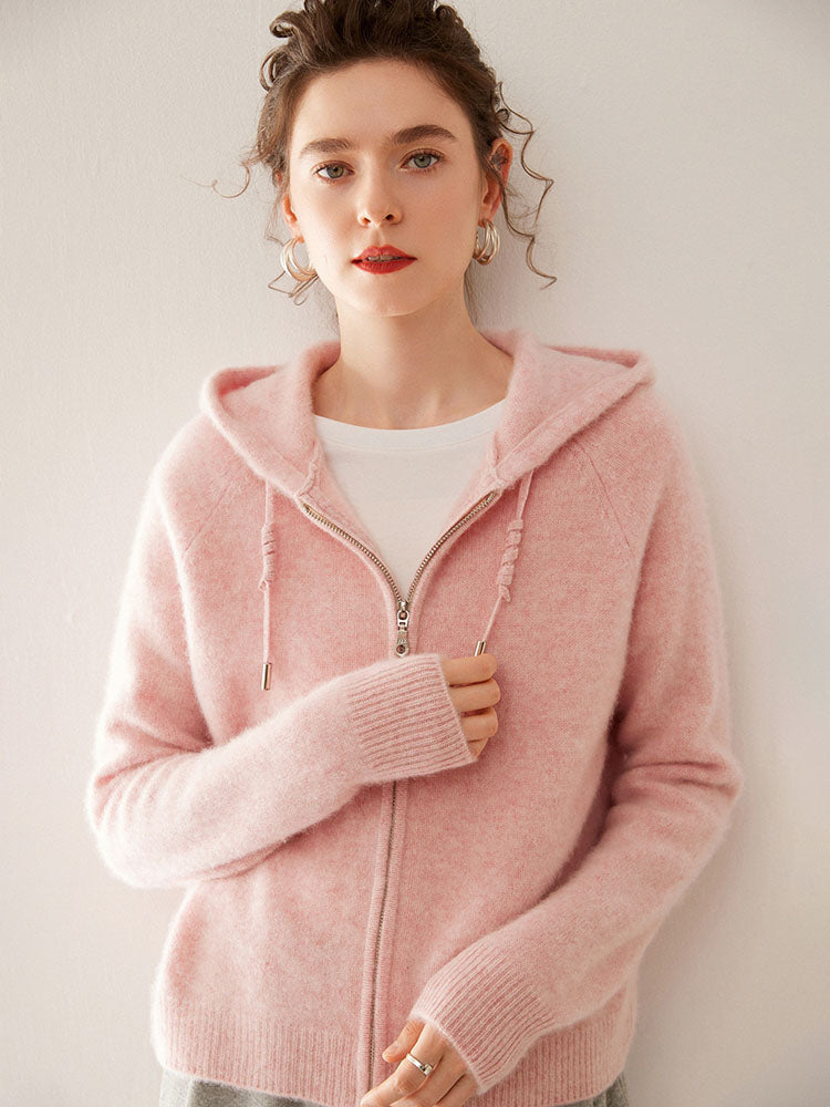 Zip-Up Wool Cashmere Hoodie