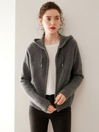 Zip-Up Wool Cashmere Hoodie