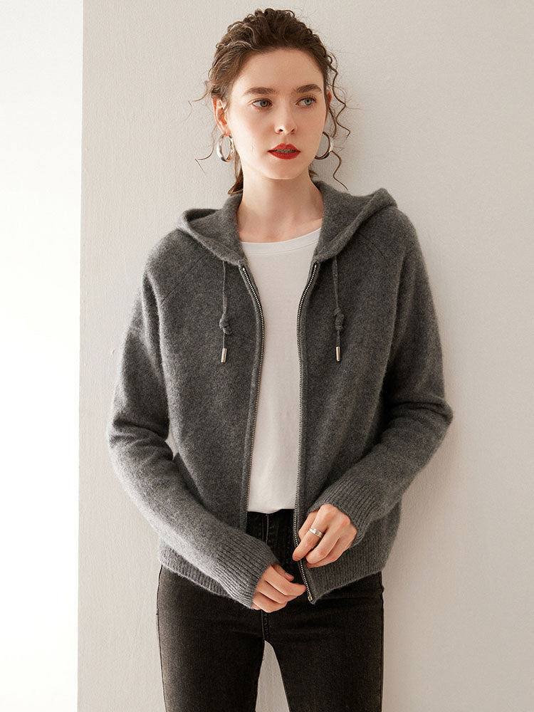 Zip-Up Wool Cashmere Hoodie