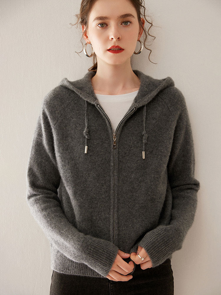 Zip-Up Wool Cashmere Hoodie