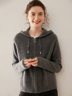 Zip-Up Wool Cashmere Hoodie