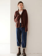 Zip-Up Wool Cashmere Hoodie