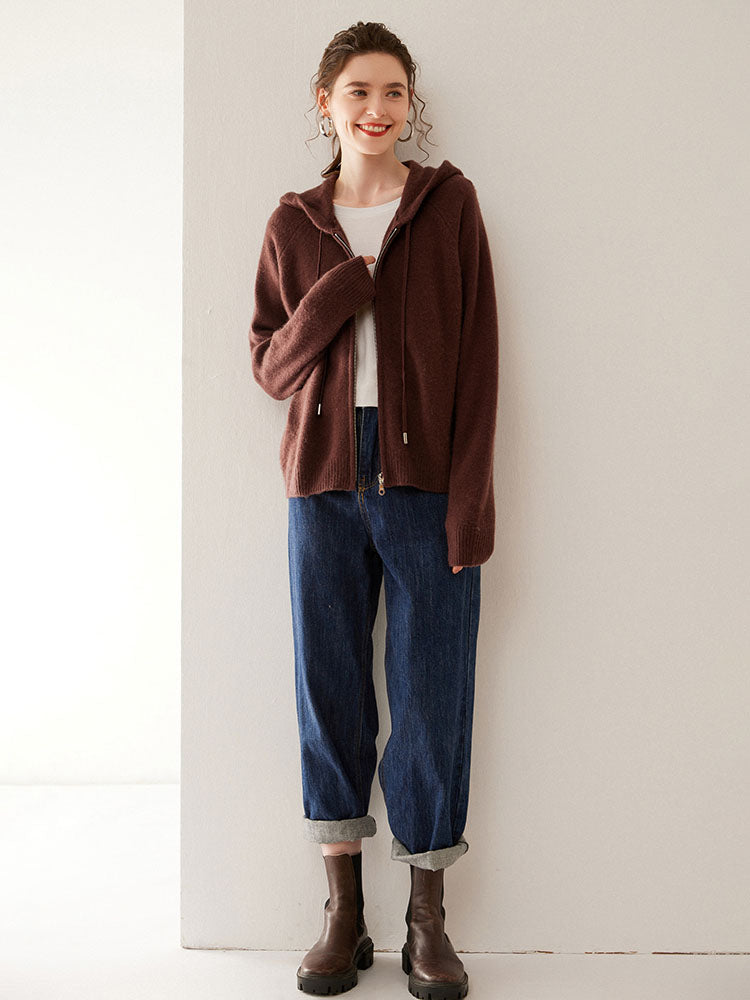 Zip-Up Wool Cashmere Hoodie