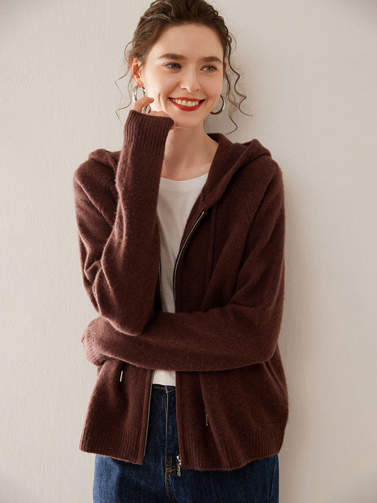 Zip-Up Wool Cashmere Hoodie