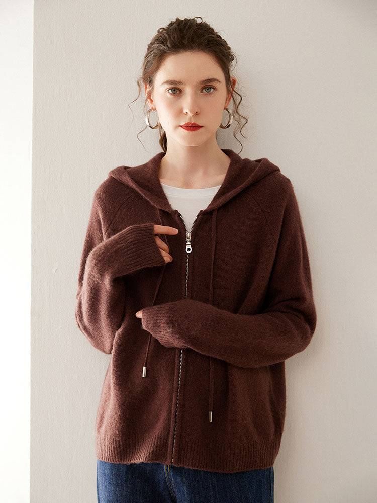 Zip-Up Wool Cashmere Hoodie
