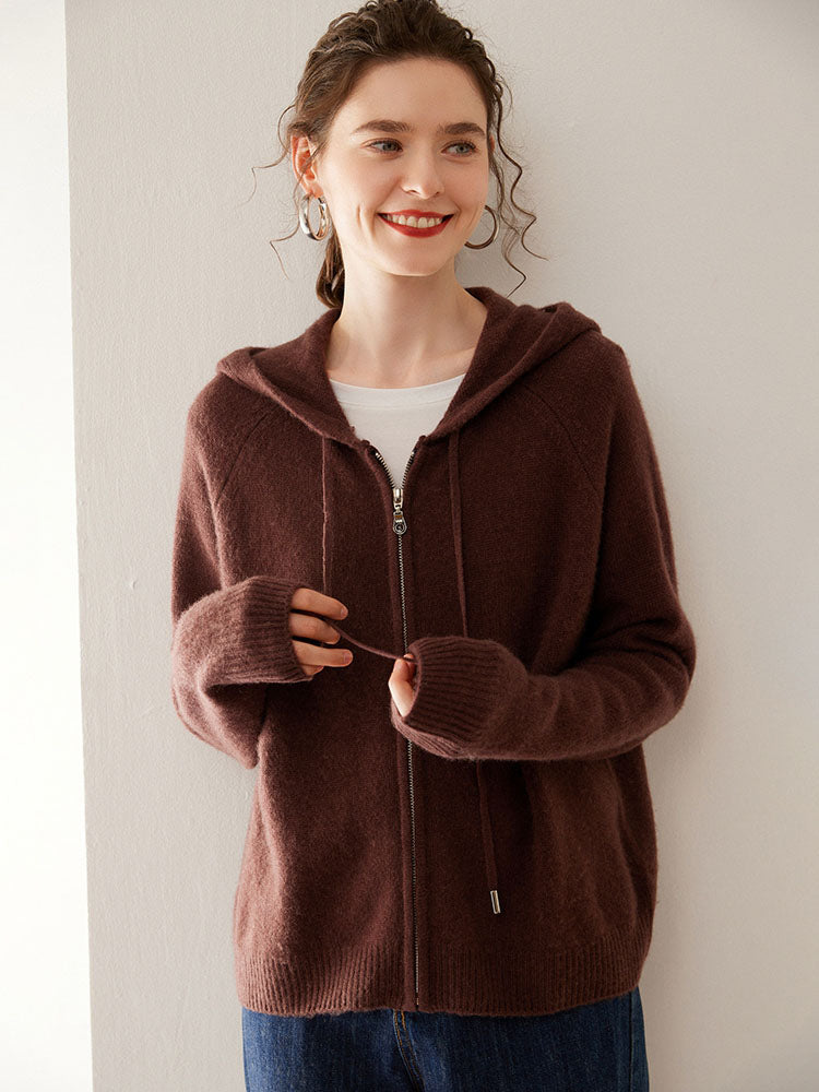 Zip-Up Wool Cashmere Hoodie