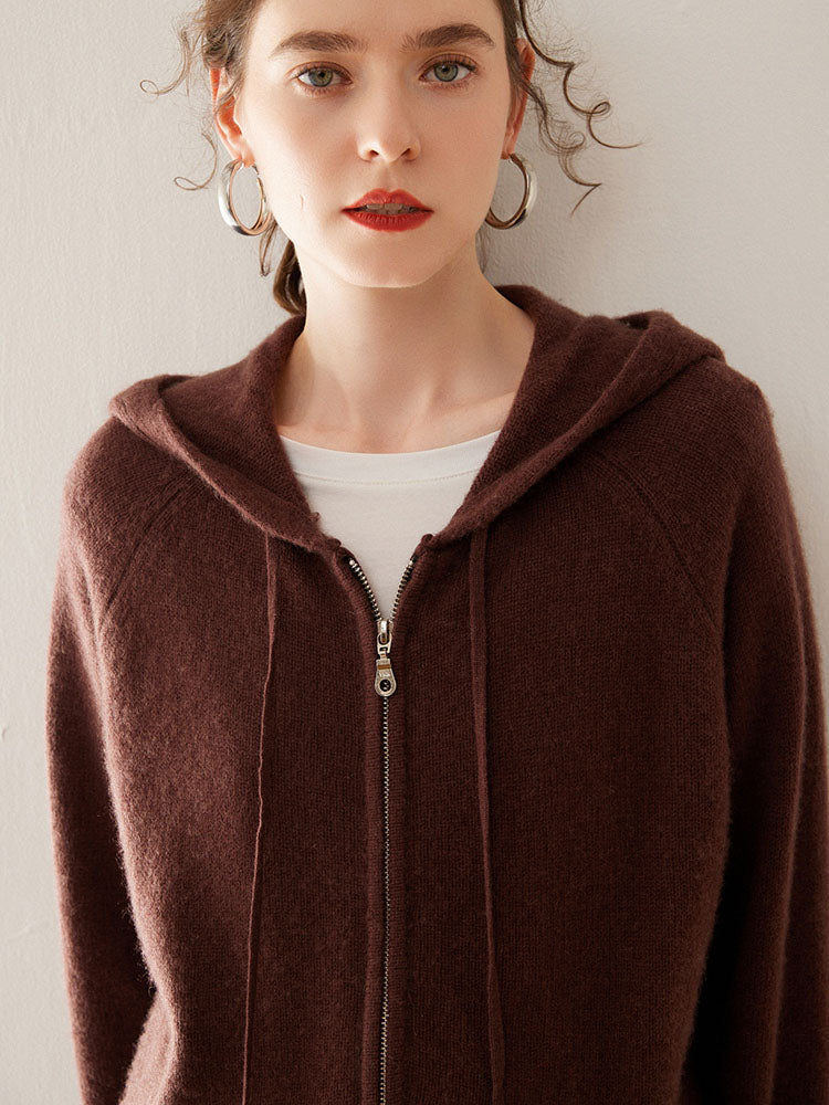 Zip-Up Wool Cashmere Hoodie