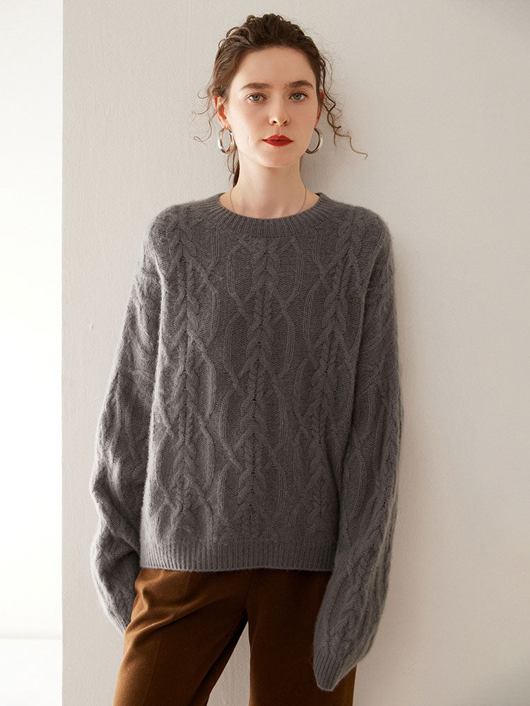 Wool-Cashmere Blend Cable-knit Sweater