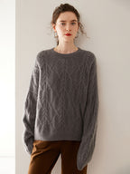 Wool-Cashmere Blend Cable-knit Sweater
