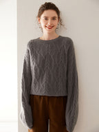 Wool-Cashmere Blend Cable-knit Sweater