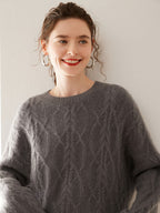 Wool-Cashmere Blend Cable-knit Sweater