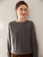 Wool-Cashmere Blend Cable-knit Sweater