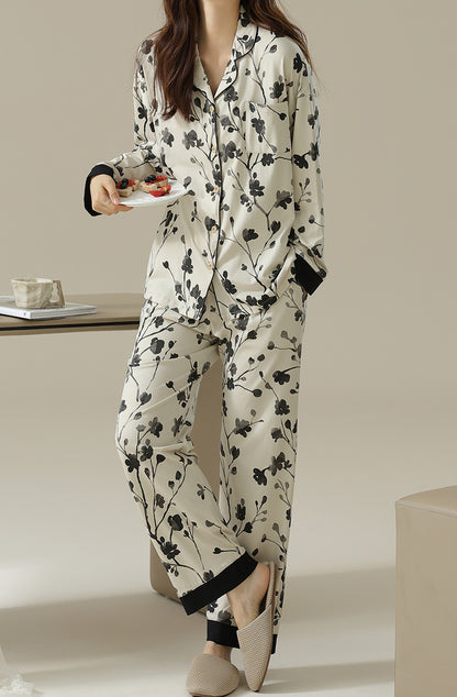 Plant pattern cotton pajama set