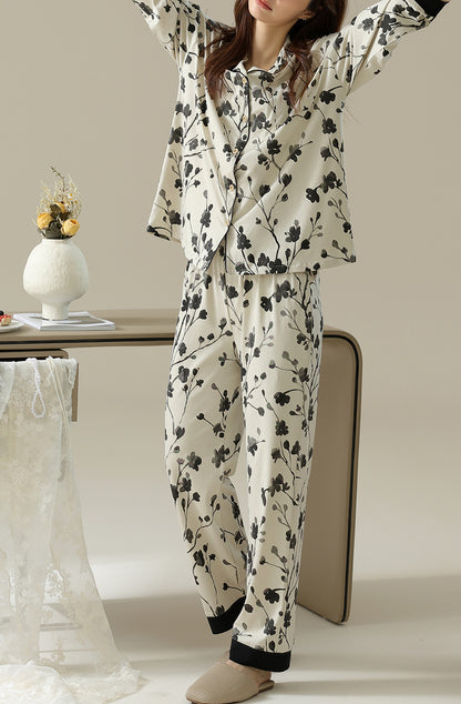 Plant pattern cotton pajama set