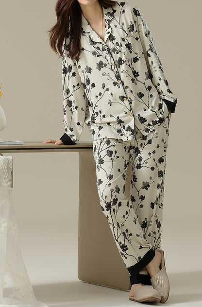 Plant pattern cotton pajama set