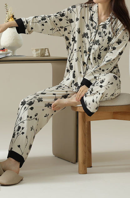 Plant pattern cotton pajama set