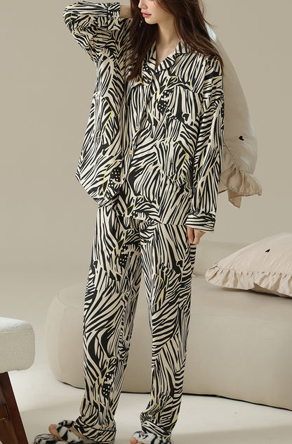 Zebra stripe cotton pajama set