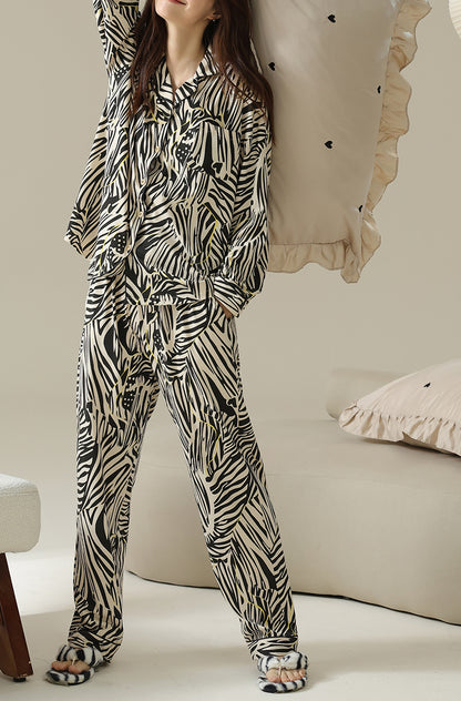 Zebra stripe cotton pajama set