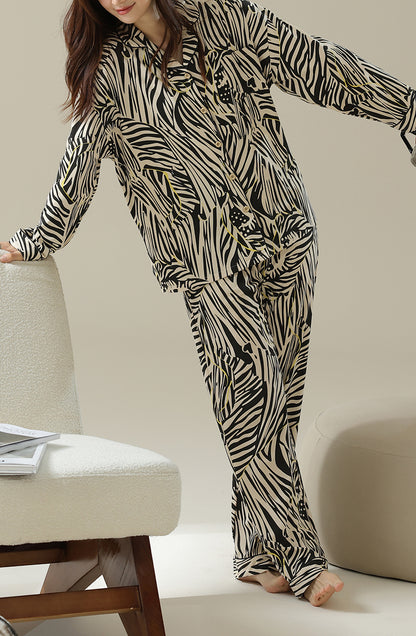 Zebra stripe cotton pajama set