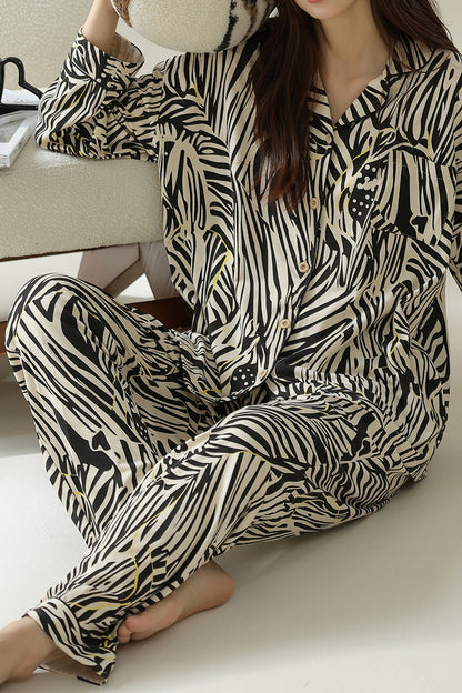 Zebra stripe cotton pajama set