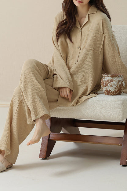 Double-layer yarn pajama set