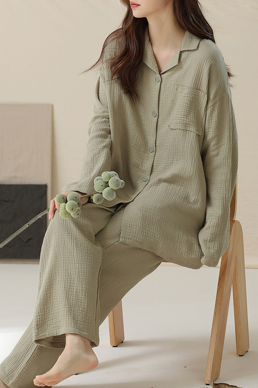 Double-layer yarn pajama set