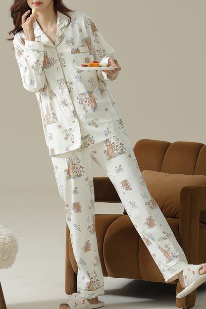 Cartoon cotton pajama set