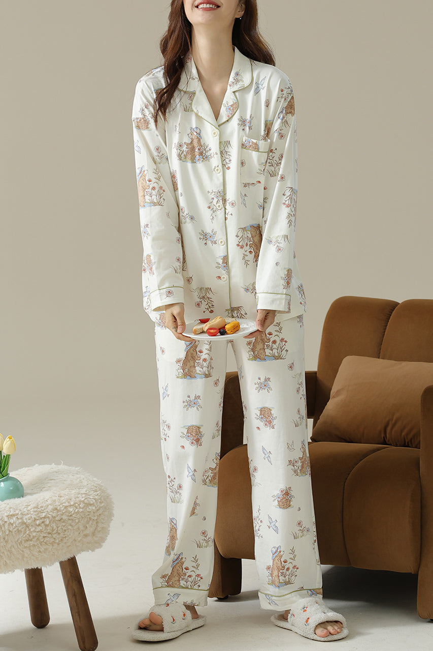 Cartoon cotton pajama set