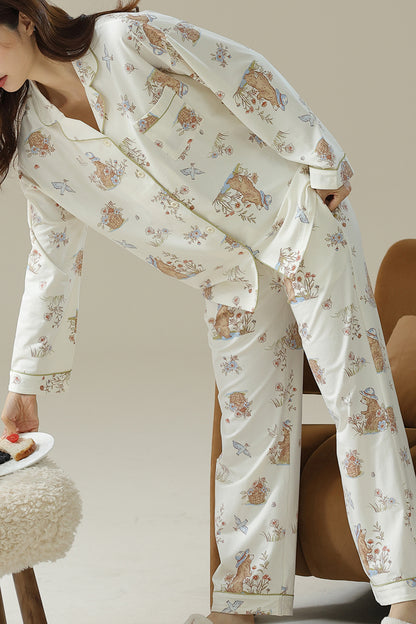 Cartoon cotton pajama set