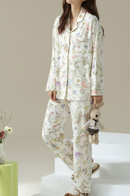 Conjunto de pijama de algodón con motivos de animales del jardín