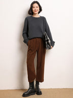 Drop-shoulder Crew Neck Pullover
