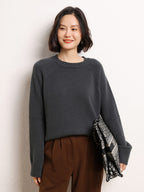Drop-shoulder Crew Neck Pullover