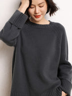 Drop-shoulder Crew Neck Pullover