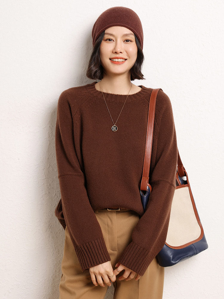 Drop-shoulder Crew Neck Pullover