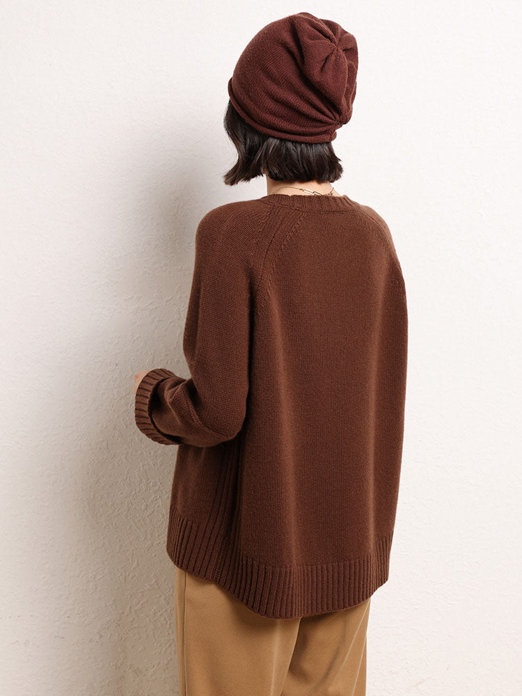 Drop-shoulder Crew Neck Pullover