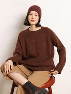 Drop-shoulder Crew Neck Pullover