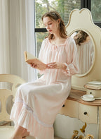 Flared sleeves Long Cotton Nightgown