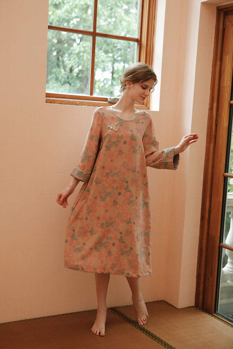 Cotton Oriental Classical Style Full Length Nightgown