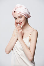 Double Layer Silk Sleep Cap with Tie-up Design