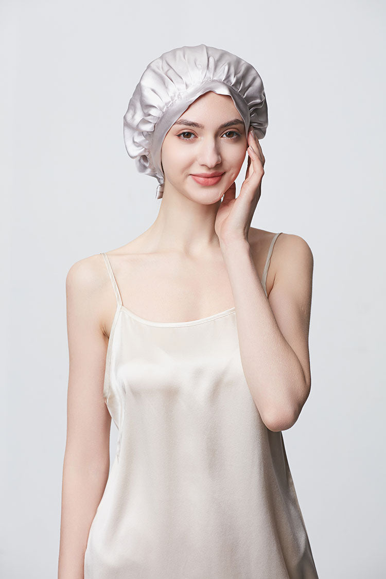 Concise Style Silk Sleeping Cap